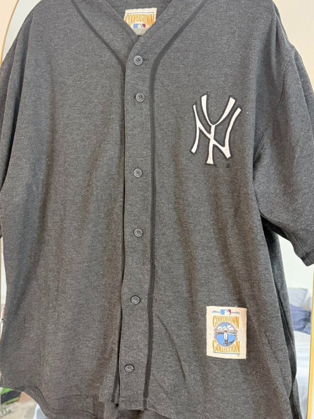 Vintage Cooperstown Collection Mirage New York Yankees Gray Jersey Number 7 | Me